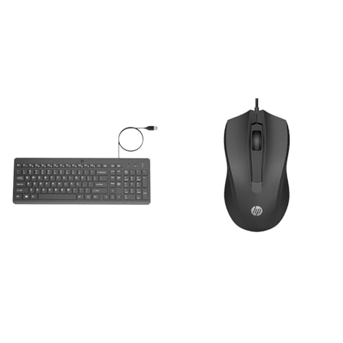 Image of HP 150 Wired Keyboard, Quick, Comfy and Ergonomically Design, 12Fn Shortcut Keys, Plug and Play USB