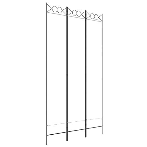vidaXL Biombo Divisor de 3 Paneles Separador Decoración Habitación Dormitorio Oficina Pantalla Privacidad Pared Plegable de Tela Blanco
