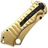 Snake Eye Tactical Heavy Duty Folding Pocket Knife Outdoors Camping Hunting Fishing. (White & Gold)