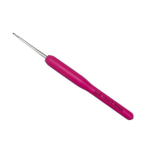 Image of Ushaworks Crochet Hook Soft Grip Crochet Needle with Aluminum Hook - Comfortable Yarn Tool for Crochet Needles, Knitting Needles, Crochet Kit, Knitting Kit, Knitting Needle Set, Crochet Needle, Crochet Set 1 Pcs (Crochet hook, 14no /2MM)