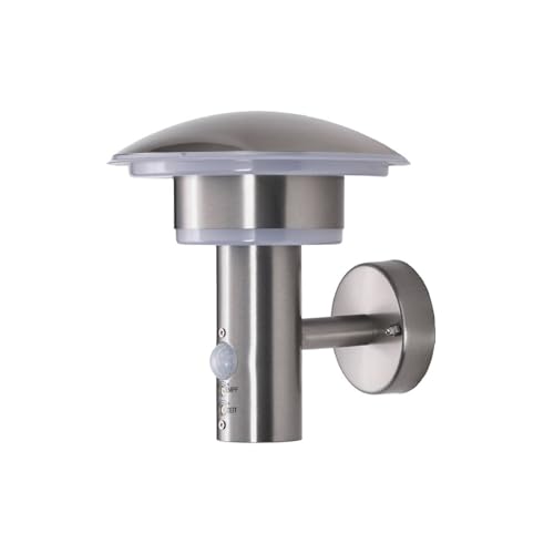 Lindby LED Wandlampe/Wandleuchte au&szlig;en mit Bewegungsmelder, Edelstahl Kunststoff spritzwassergesch&uuml;tzt IP44 8,1W Au&szlig;enleuchte