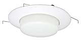 6" Inch Drop Opal Milky Glass Lens Trim with 8" Inch Plastic Ring, Waterproof Shower Light Cover, UL