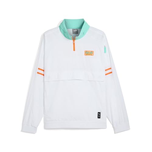 PUMA Mens Hoops X Scooby Doo Quarter Zip Jacket Athletic Outerwear Casual Full Zip - White - Size XL