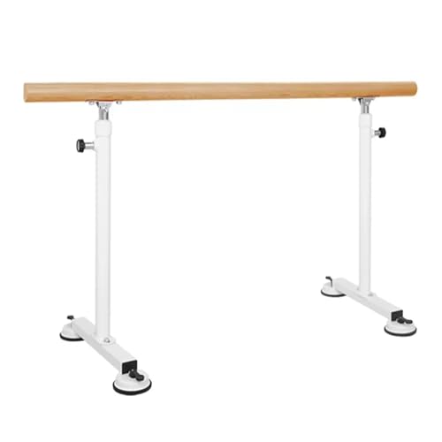 Sbarra Danza Classica Sbarra da Balletto Mobile for Uso Domestico, Manico in Legno Massello d'Acciaio con Quattro Ventose, capacità di Carico 500kg (Color : Pink, Size : 1.5M/5FT)
