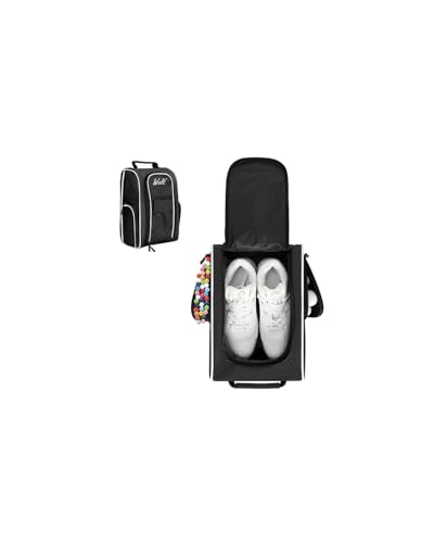 Wolt Golf Shoe Bag - Sports & Travel Shoes Carrier Bags with Ventilation & Double Outside Accessory Pocket for Socks Tees Golf Balls Etc. for Women and Men (Black)