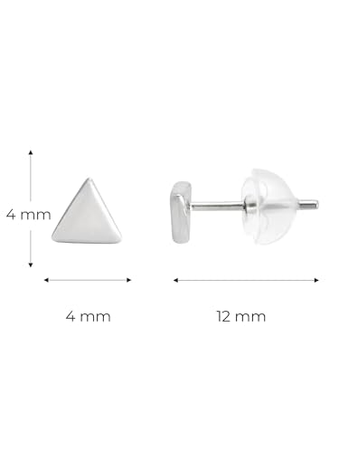 Image of Solid 925 Sterling Silver Stud Earrings for Women & Men, Hypoallergenic 18K Gold Plated & Silver Small Studs, Minimalist Elegant Earrings for Birthday, Party, Daily Gift
