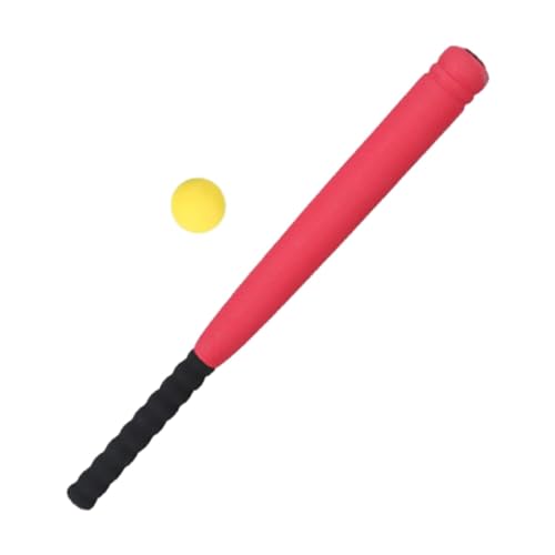 野球バットボールセット 子供用バット ポータブル トレーニングボール付き 軽量 練習 面白いゲーム スポンジ野球バット ティーンエイジャー向け, 赤