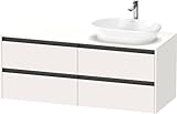 Couleur: Blanc Supermatt Duravit Ketho.2 bâti-Support pour lavabo, découpe de la Vasque à Droite, 1400x568x550mm, K24898R84840000, Couleur: Blanc Supermatt