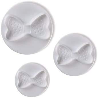 Noble Foods Bakery Cake Fondant Plunger Cutter Press Type Bow Style - 3 Pieces