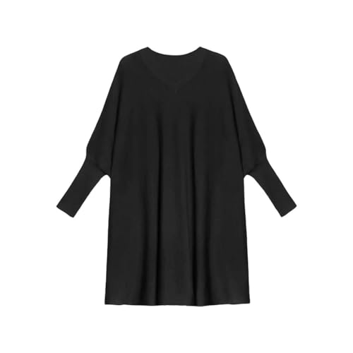 Women's Dresses Knitting Mini Dress V-Neck Long Sleeve Loose Fit