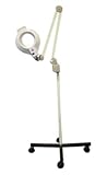 Rolling Adjustable MAGNIFYING LAMP BEAUTY Standing Mag Light SALON FACIAL Wheels