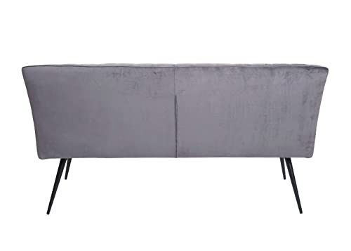 Miniatura 5 de Hwc-K16 - Banco De Comedor Tapizado Con Respaldo De Terciopelo 160 Cm , Color Gris Oscuro