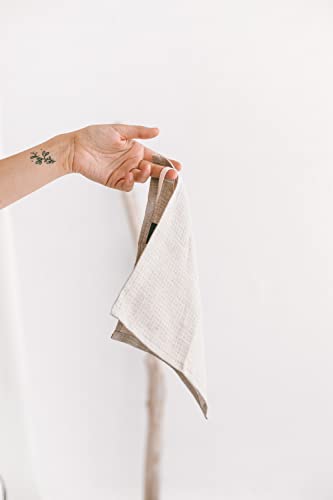 Thing Stories Wash Cloths For Your Face - Pure 100% Flax Linen Washcloths - 4-Pack 10X10-Inch Linen Face Cloths - Natural Fiber Wash Clothes For Bathroom thumb #2