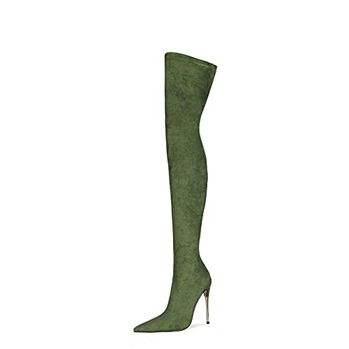 JIEEME Suede Leather High Heel Boots for Women JIEEME Suede Leather High Heel Boots for Women