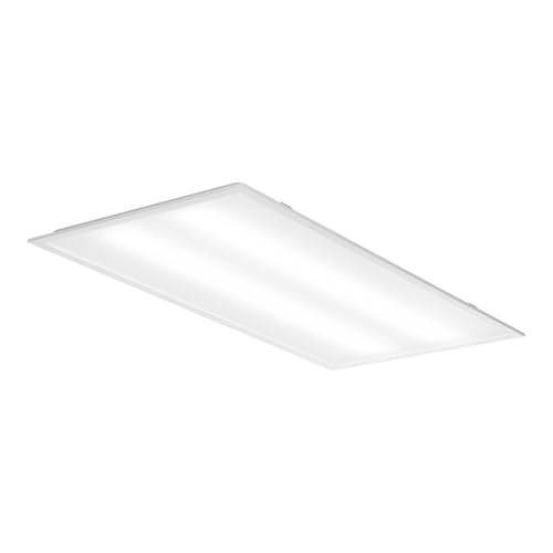 Image of Lithonia Lighting GTX 2x4 LED Flat Panel Light, 2 ft. x 4 ft. LED Light Panel, Ceiling Lighting Fixture for Shop Lighting, Back Lit, 5000 Lumens, 4000K Cool White, A12 Prismatic Lens, White