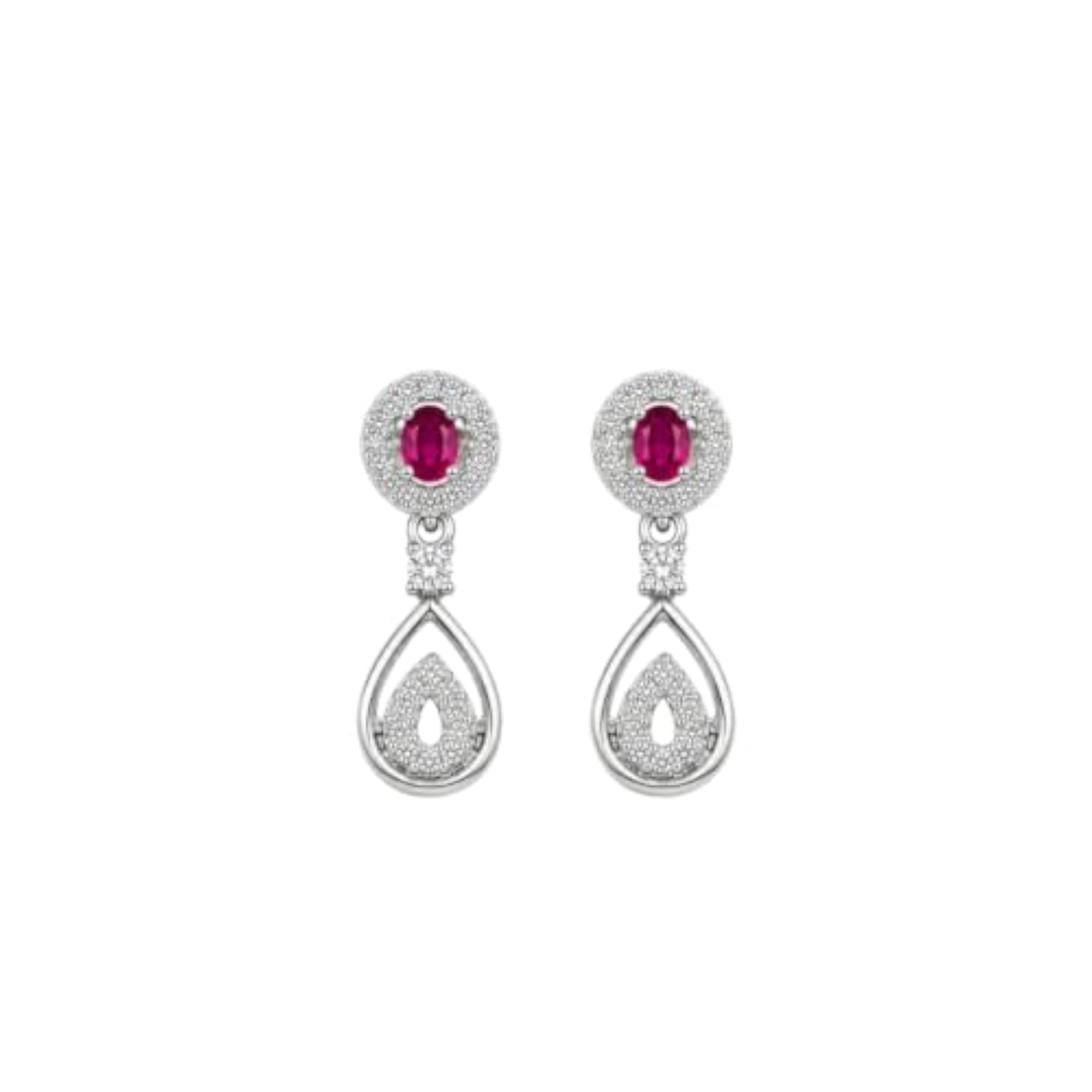Nilu's Silver Plated Teardrop Dangle Earrings