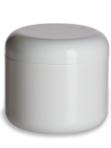 Nakpunar 12 Pcs, 8 Oz White Double Wall Plastic Jars with Dome Lid - Made in the USA