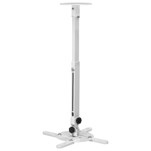 Hama Beamer Deckenhalterung, höhenverstellbar, 360° schwenkbar, neigbar (Beamer Halterung für Decken und Schrägen, universal für Beamer, Projektoren bis 15kg, ideal fürs Heimkino) weiß