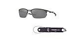 Oakley Wire Tap 2.0 OO4145 41450 60MM Matte Gunmetal/Prizm Sapphire Rectangle Sunglasses for Men + BUNDLE Accessory Leash + BUNDLE with Designer iWear Eyewear Kit