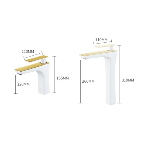 Grifo de lavabo alto monomando para evitar salpicaduras en lavabos tipo recipiente 4