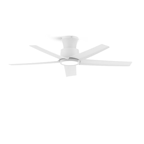 ocioc 44 inch Ceiling Fans with Lights and Remote, Dimmable Ceiling Fans with Reversible Quiet DC Motor, Flush Mount, 3CCT, White Ceiling Fan for Bedroom Living room Indoor/Outdoor by ocioc - Used condition - US$47.04