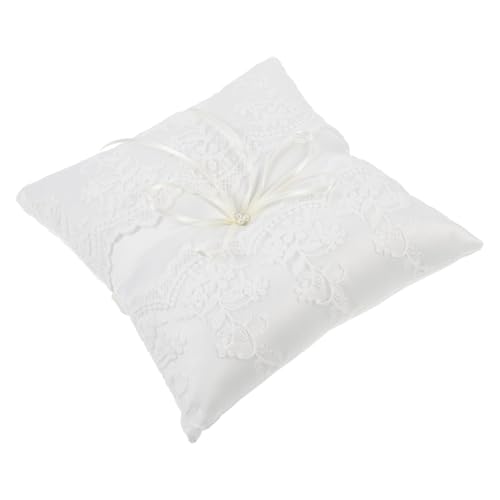 FOYTOKI Porta Anillos de Satén Encaje, Cojín para Alianzas de Boda, 1 Pieza Adecuado para Fiestas y Eventos Nupciales