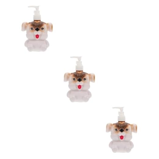 Mipcase 3 Pecas Garrafa De Loção Para Cachorro Garrafas De Sabão De Animais Dispensador De Sabonete Animal Porta Solução De Limpeza Patinho Multifuncional Filho Estátua Branco Melamina