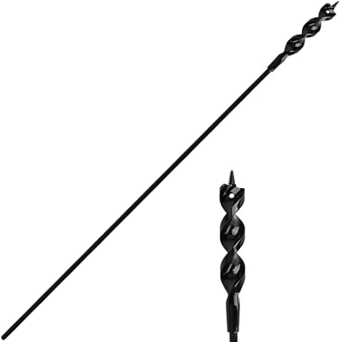 Flexible Installer Drill Bit for Pulling Wires Through Walls Ceilings and Sidewalks, 54-Inch Long, 3/4-Inch Auger with a Fish Eye Hole and Screw Point, 1/4" 3-Flat Anti-Slip Shank. Cover