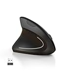 Lekvey Left Handed Mouse, Wireless Lefty Ergonomic Mouse with USB Receiver, Vertical Carpal Tunnel Left-Handed Mice for Laptop, PC, Computer, Windows, Desktop, Matte Black