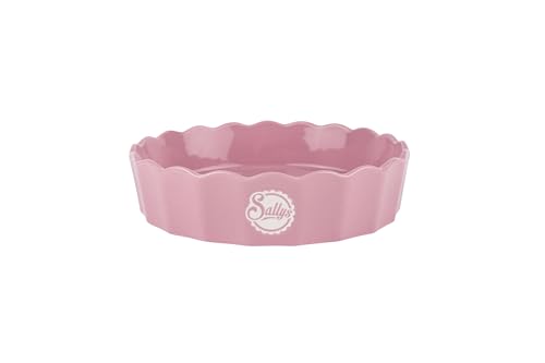Sallys Stoneware Ofenform rund 24,5 cm - Auflaufform aus natürlichen Materialien, kratz- und schnittfest (Ruby Rose)
