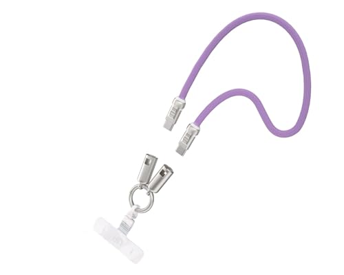 Image of USB C Short Charging Lanyard Keychain Data Cable PD 240W 5A Fast Charging Phone Wrist Strap (30cm) Type C Charging Cord Braided 480mbps Data Transfer (Purple)