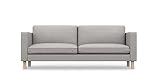 COMFORTLY Funda de repuesto hecha a mano compatible con sofá KARLSTAD de 3 asientos (mezclas de lino, gris y beige)