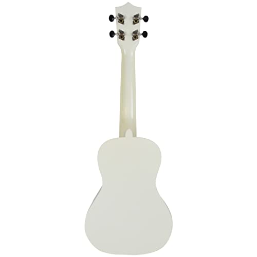 Image of Vault UK-003 Concert Colourful Ukulele 23 Inch with Gig Bag - White