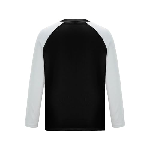 Mens Waffle Knit Shirts Long Sleeve Color Block Tops Casual Muscle Fit Henley T-shirt Lightweight Quick Dry Tee Top3