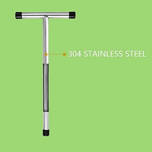 Karsoblei Soil Probe 21" Stainless Steel Tubular T-Type Handle Heavy Duty Quality Construction Soil Testing Soil Sample Probe #TOP3