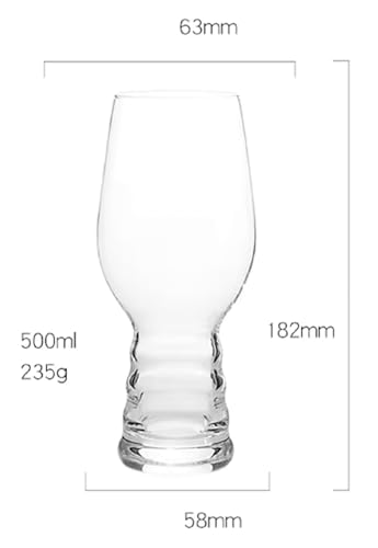Image of Melbify Chalice Beer Glasses | Set of 2 | 500 ml | Premium | Tall Beer Glasses | Fancy Crystal Beer Glass Set -2 | Long | Unique| Exclusive | Pub-Style