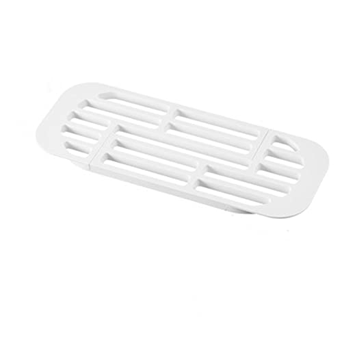 QIooQsaQ Soporte telescópico retráctil para fregadero de cocina, estante de almacenamiento de platos, vajilla de verduras, estante de armario para uso diario (color: blanco Tamaño: 2 piezas)