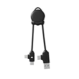 ACCESSOIRE INDISPENSABLE AU QUOTIDIEN : Pratique et toujours à portée de main, ce câble 4 en 1 est la solution idéale pour dépanner à tout moment, en voyage, en soirée, au travail ou lors de vos déplacements.