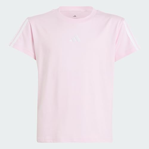 Adidas Girl's Essentials T-Shirt, Clear pink/White, 11-12 Years