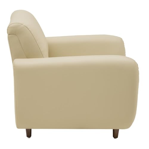 Image of Wakefit Sofa Set | 5 Year Warranty | Sofa 1 Seater, 1 Seater Sofa for Living Room, Wooden Sofa Set, Single Seater - Solomon(Robin : Beige)
