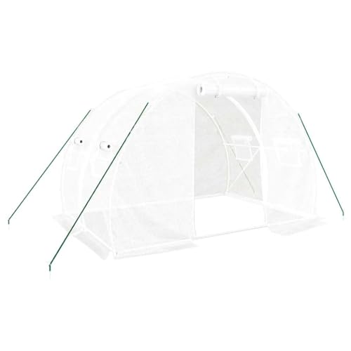 vidaXL Gewächshaus, Foliengewächshaus mit Stahlrahmen,...