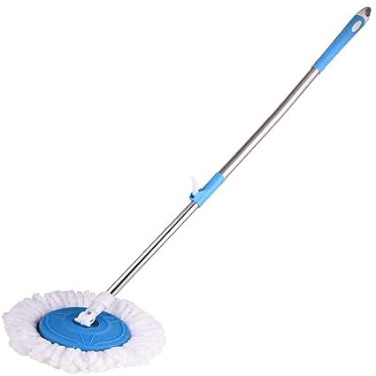 Spin Mop Extendable Handle/Stick Rod with Microfiber Refill (mop Stick), White & Blue Finish