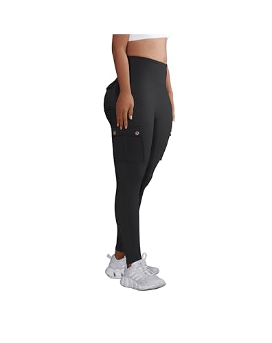Women High Waist Cargo Leggings Workout Leggings Tummy Control Yoga Pants with Pocket3