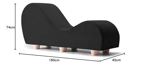 Image of Faux Leather Yoga Stretch Chair Couch - Play, Relax & More | Love Seat for Couples, Fun, & Flexibility! (Black)