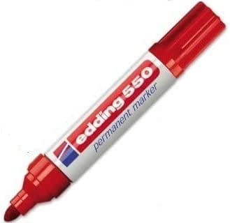 Edding - Rotulador punta fibra permanente 550 rojo n.2 -punta redonda (10 unidades)