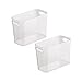 TIENDA EURASIA® Cajas de Almacenaje con Asas - Organizadores de Plástico Multiusos - Ideales para baño, cocina, salón, dormitorio (Transparente, 2 Cajas - 12,5 x 26 x 18 cm - 4,4 L)