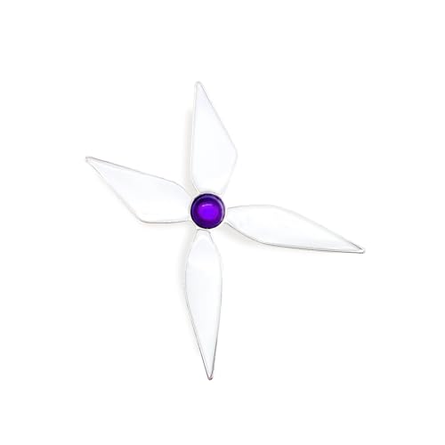ZAG STORE - Miraculous Ladybug - Hawk Moth Brooch, Purple Gemstone, Zinc Alloy