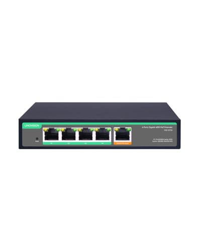LINOVISION Industrial 8-Port Full Gigabit POE++ Switch y Extensor PoE BT60W de 4 puertos miniatura 6