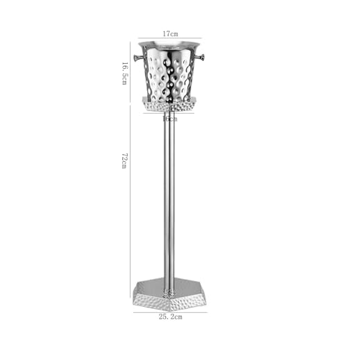 Cubitera de acero inoxidable elegante con pie de apoyo para hostelería 3