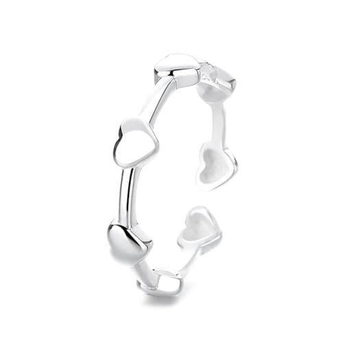Bague cœur réglable argent 925 alliance femme pour fiançailles